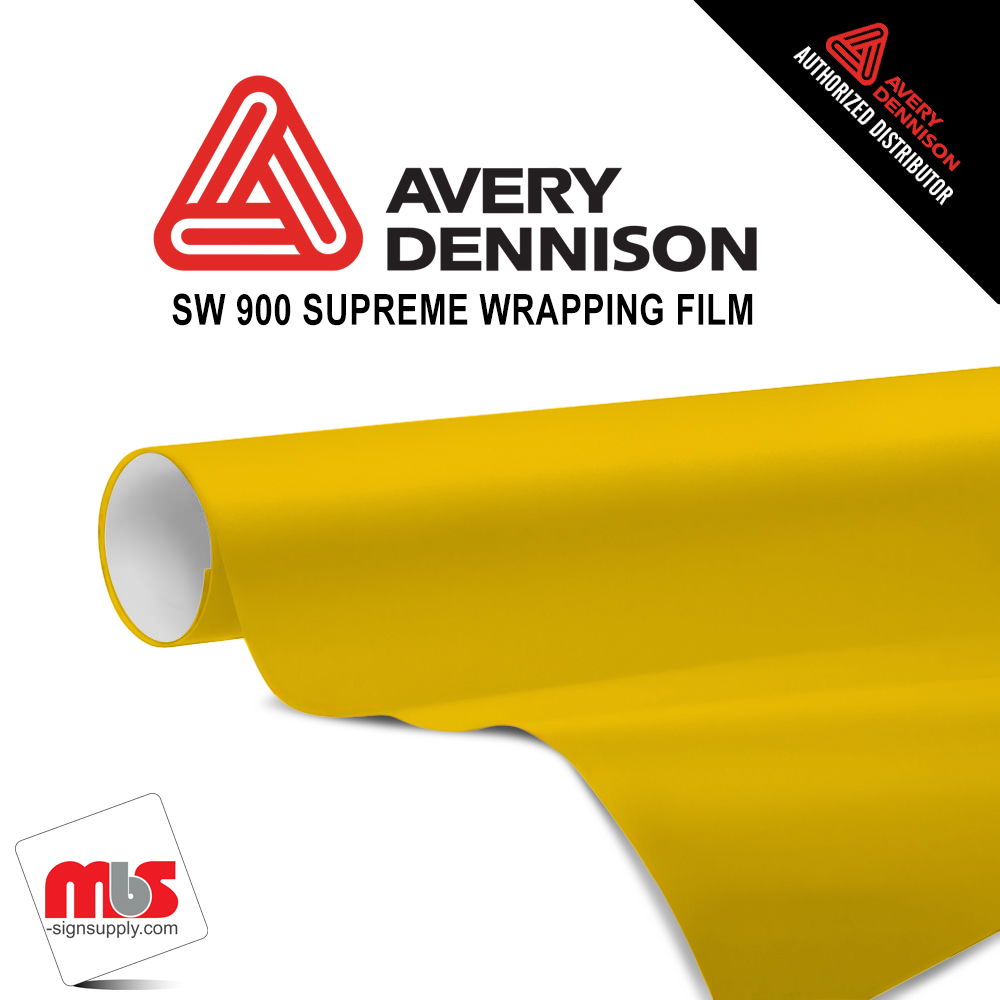 60'' x 5 yards Avery SW900 Satin Yellow 5 year Long Term Unpunched 3.2 Mil Wrap Vinyl (Color Code 224)